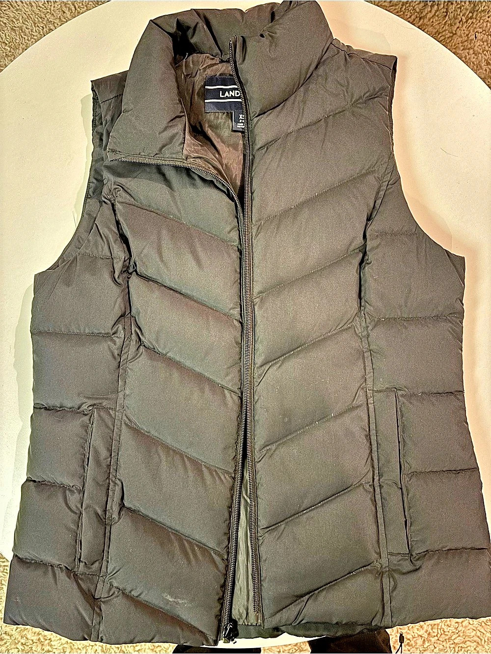 Lands' End Women's Puffer Vest in Black Size XS Like New